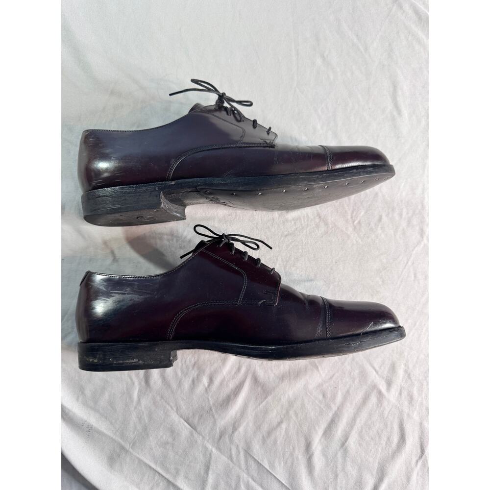 Vintage Cole Haan Mens 11 D Burgundy Leather Cap Toe Oxford Dress Shoes - Picture 5 of 10